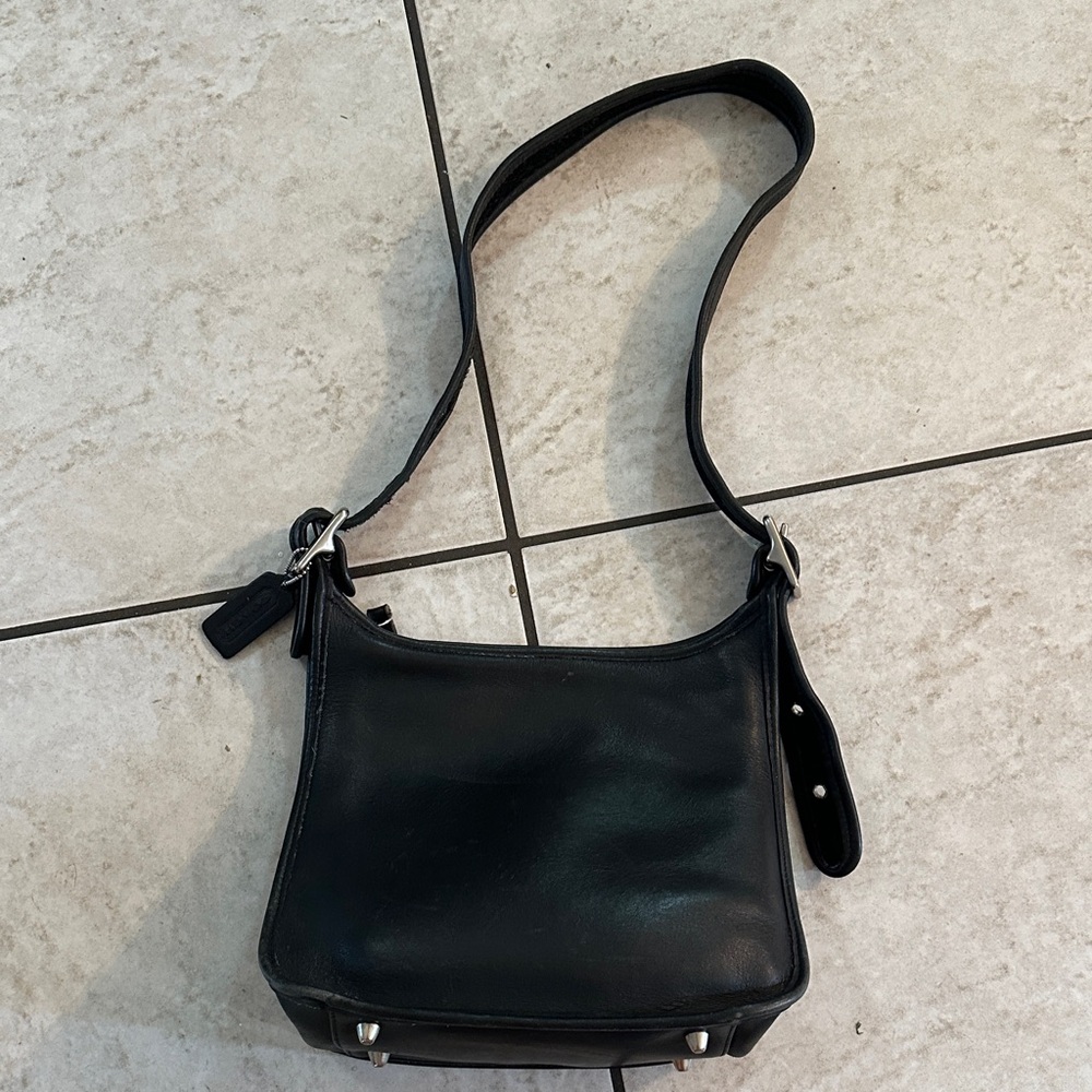 Coach Legacy Zip Black Leather Crossbody Shoulder Bag 9966